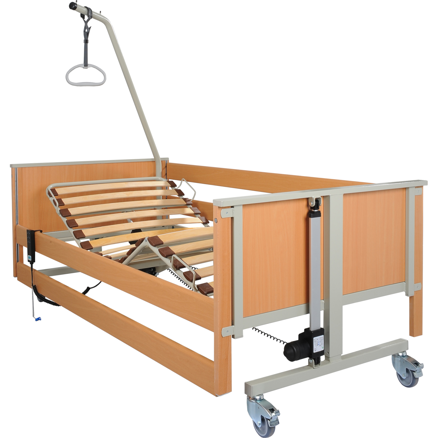 AKS L4 SMPS + FTL Pflegebett- inkl- Fusstieflagerung- das variable Leichtgewichtsbett mit Holz-Liegeflche- das Senioren-Pflegebett- bis 150kg