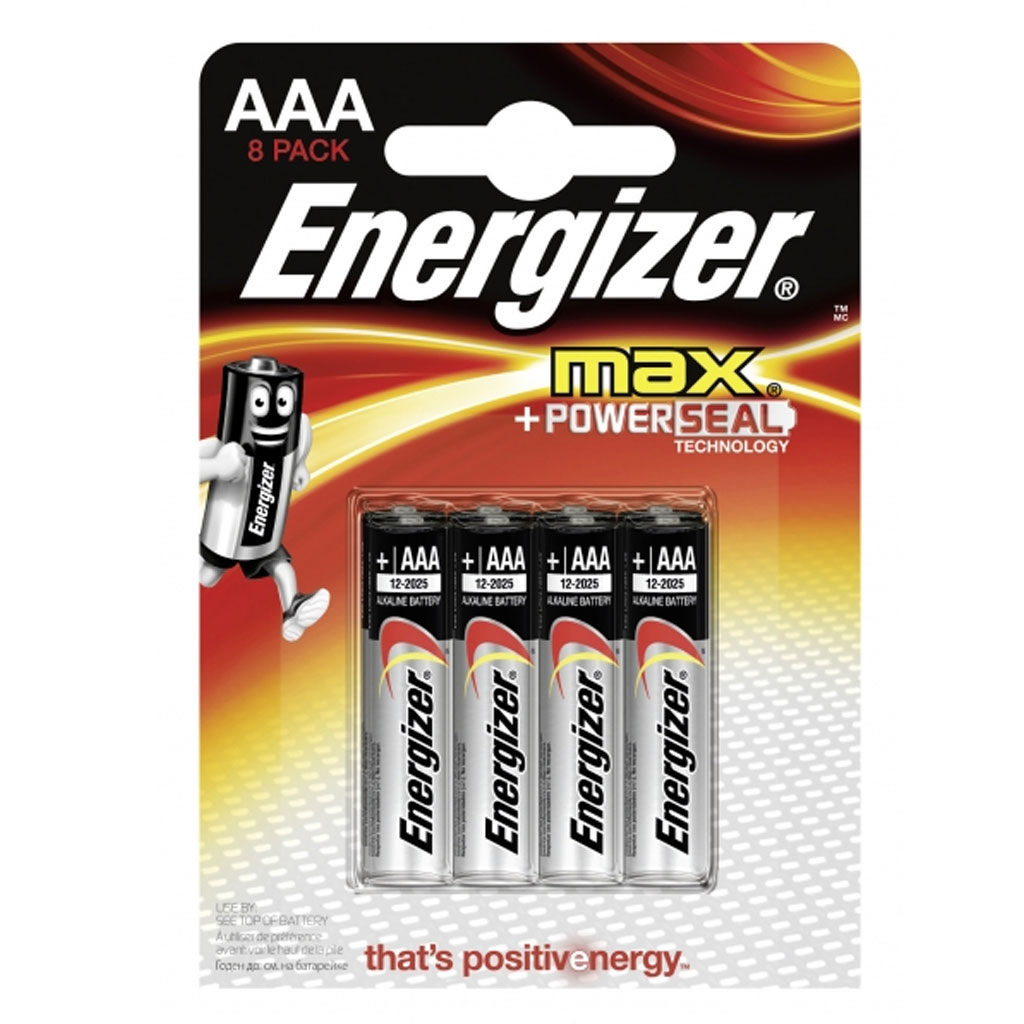 Batterie MICRO (AAA)- Energizer Max Alkaline Micro - AAA - LR03 - 8er Blister- Qualitäts-Batterien- Maxipack- (P-8) unter Medizingeräte & Technik
