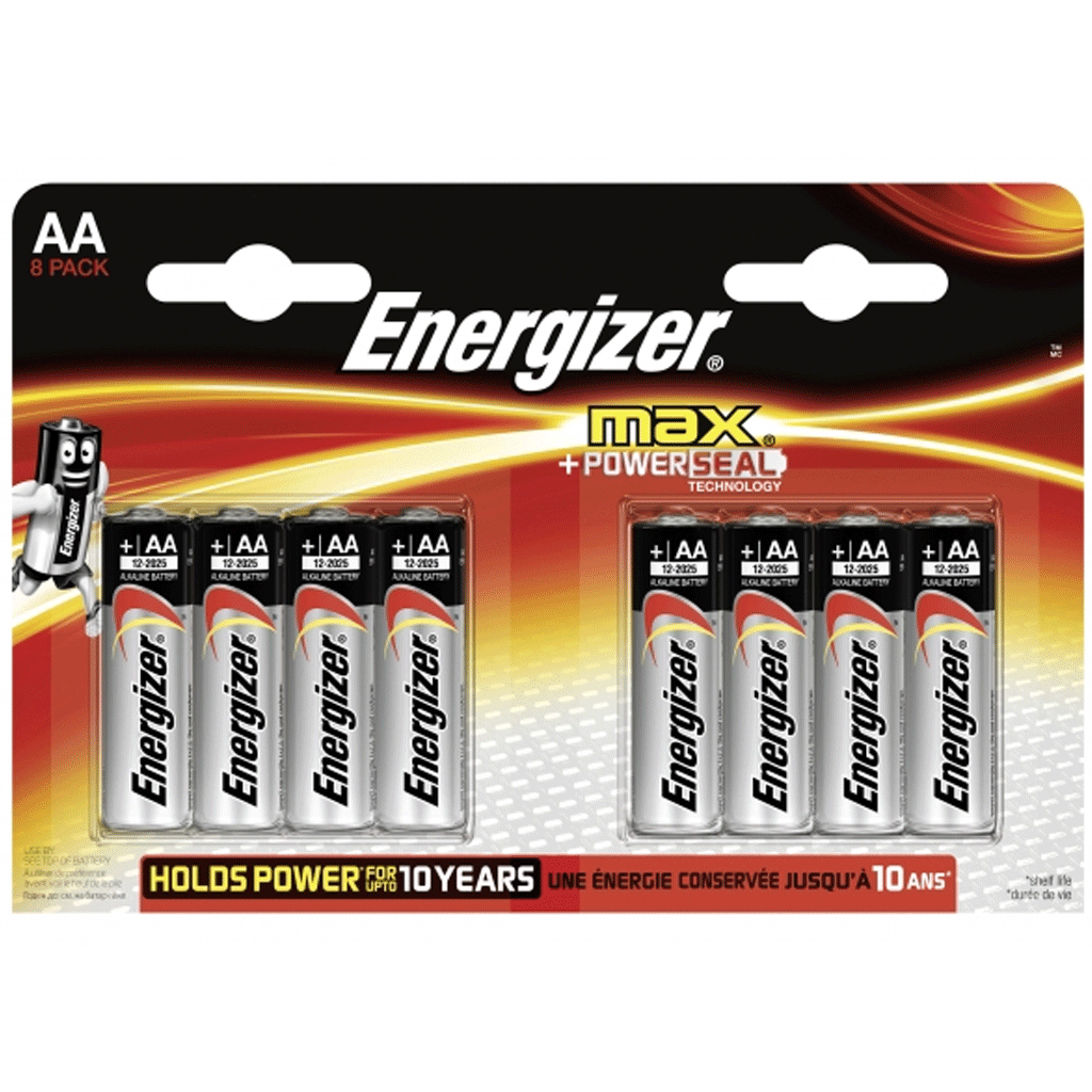 Batterie MIGNON (AA)- Energizer Max Alkaline Mignon - AA - LR6 - 8er Blister- Qualitäts-Batterien (P-8)- Maxipack
