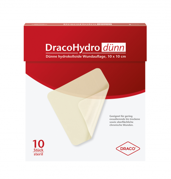 DracoHydro dünn 10x10cm- hydrokolloide Wundauflage (P-10) unter Wundtherapie