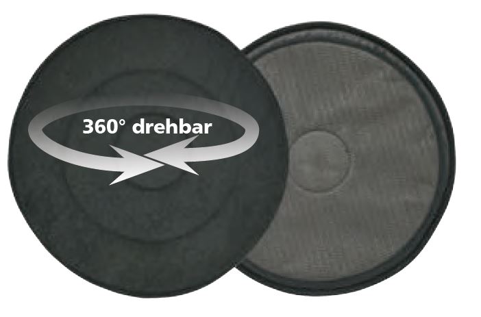 Drehkissen schwarz- flexibler Drehsitz- 3cm hoch- einfach drehen- für Auto oder Stühle- Unterseite mit Anti-Rutsch-Noppen