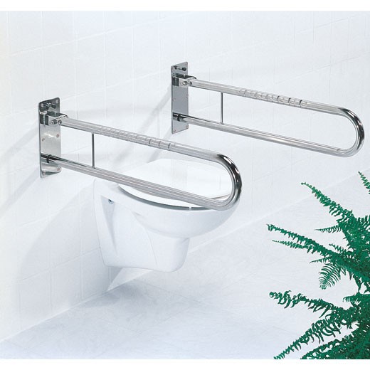 FRELU-Sicherheits-Sttzklappgriff in 600- 700- 850mm Lnge und-oder Toilettenpapierhalter unter Sicherheits-Haltegriffe > Frelu