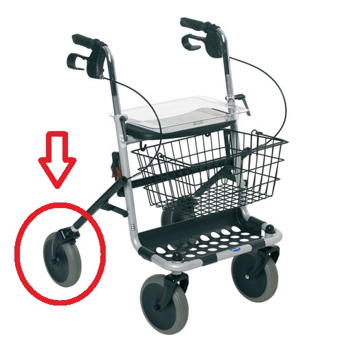 Invacare Ersatzrad fr Banjo Rollator und Delta Gehrad Gehwagen