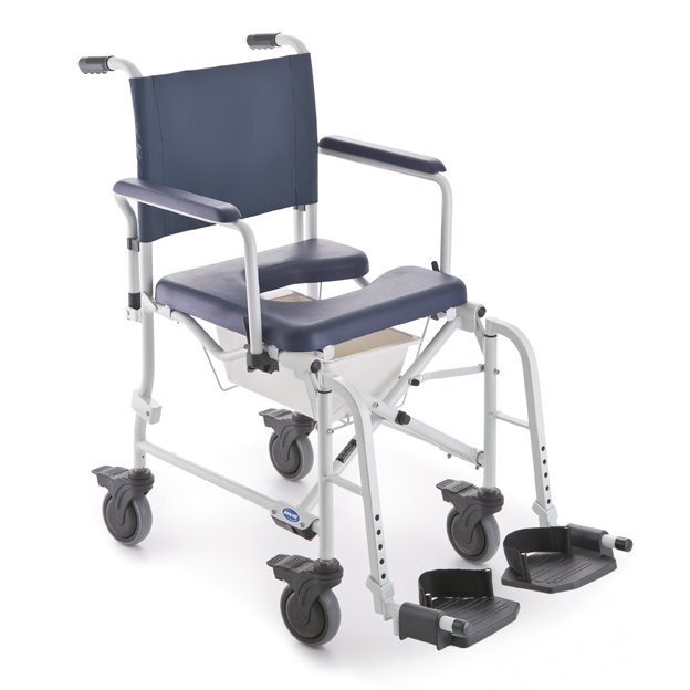 Invacare H263 Lima- Dusch- und Toilettenrollstuhl- faltbar- ideal auch als Reiseduschstuhl- nur 14kg- mit 5-Rdern- alle Lenkrollen feststellbar- bis 135kg (neu) unter Toilettenstuhl-Duschrollstuhl > Invacare