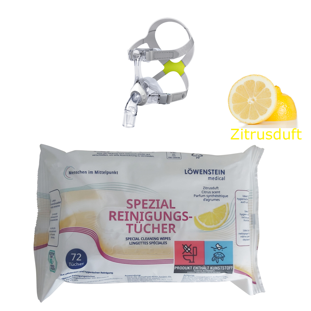 Lwenstein Spezial-Reinigungstcher Zitrus (frischer Zitrusduft)- neu im Flow Pack a 72 Stck- 14x19cm- Nachfolgeprodukt der CPAP-Reinigungstcher-Dose