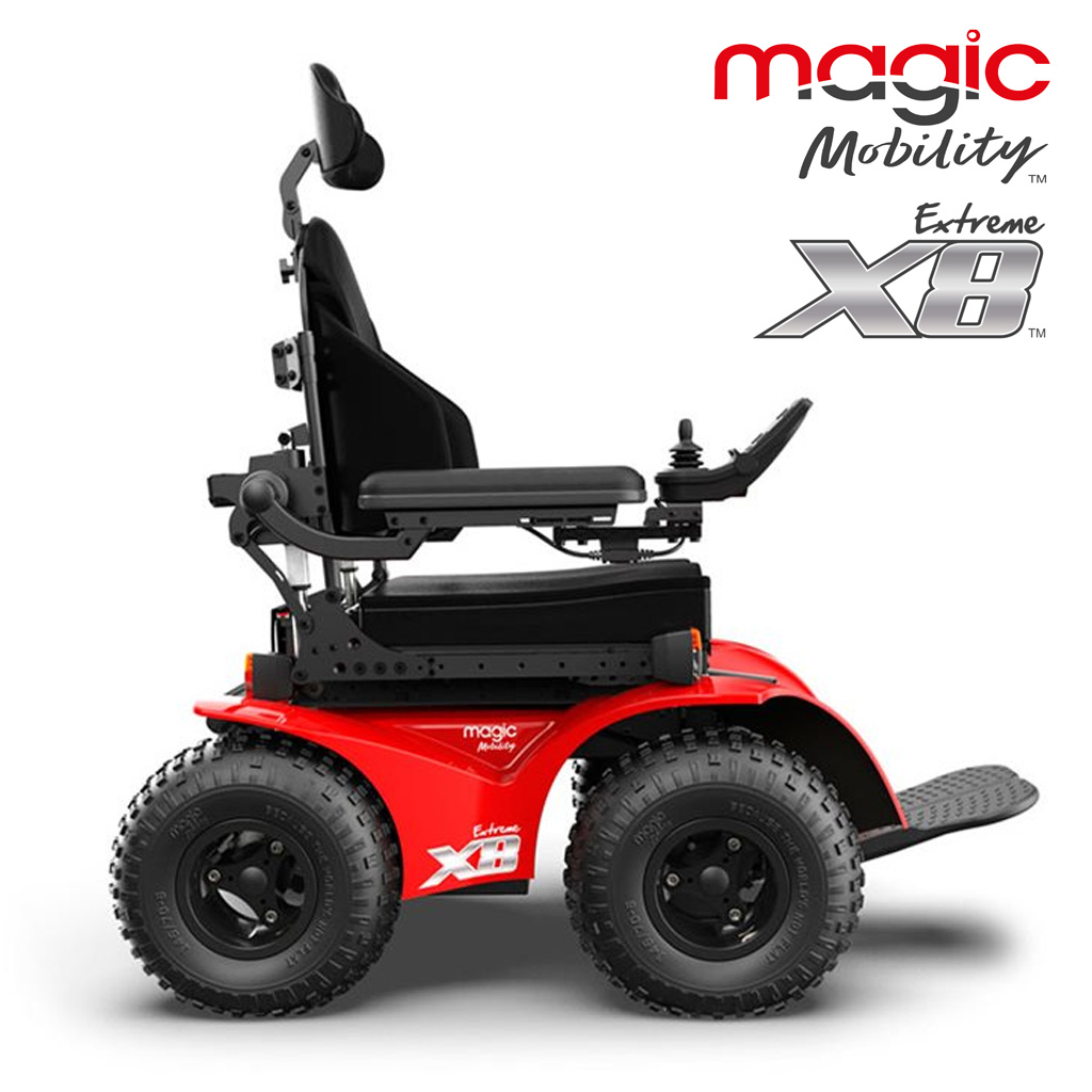 Magic Extreme X8 Elektrorollstuhl- Outdoor- Allrad- Made in Australia- 10 km-h- bis 182kg- weder Schlamm noch Sand- Schnee oder schwierige Wanderwege-nichts hlt den Extreme-X8 auf unter Elektro-Rollsthle