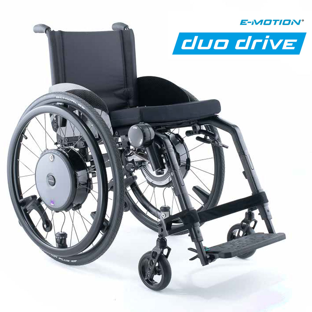 NEU: Alber e-motion DuoDrive mit Bediengerät inkl- Halterung für Bediengerät- inkl- Kippstützen- zum Anbau an Ihren persönlichen Rollstuhl unter Rollstuhlantrieb > Alber
