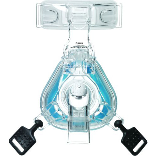 Philips Respironics ComfortGel-Blue CPAP Nasen-Maske fr die Schlaftherapie- komplett mit Kopfband- Ausatemventil und Gelpolster