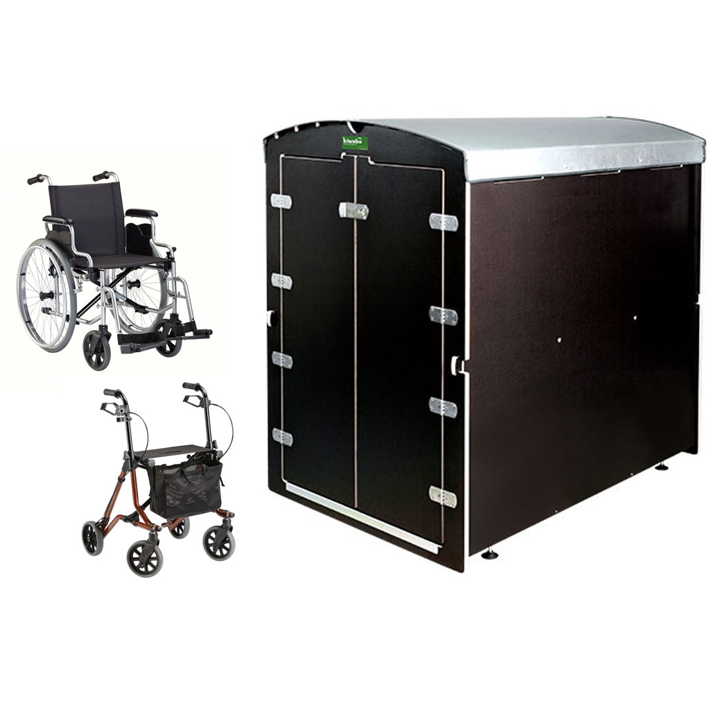 Rollabo S-L Rollator abschliessbare Garagenbox echte kleine Garage für Ihren Rollstuhl und Gehwagen