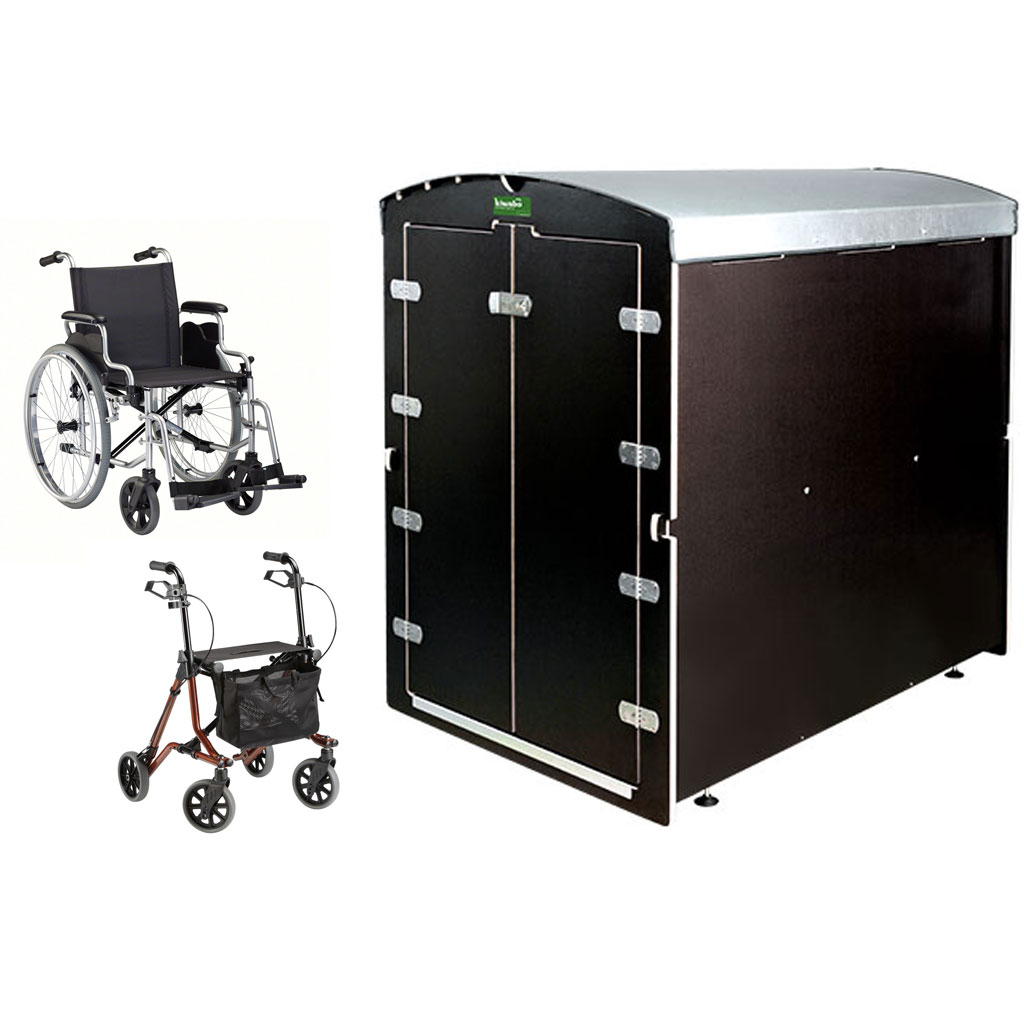 Rollabo S-L Rollator abschliessbare Garagenbox echte kleine Garage fr Ihren Rollstuhl und Gehwagen unter Mini Garagen fr Rollatoren und Rollsthle