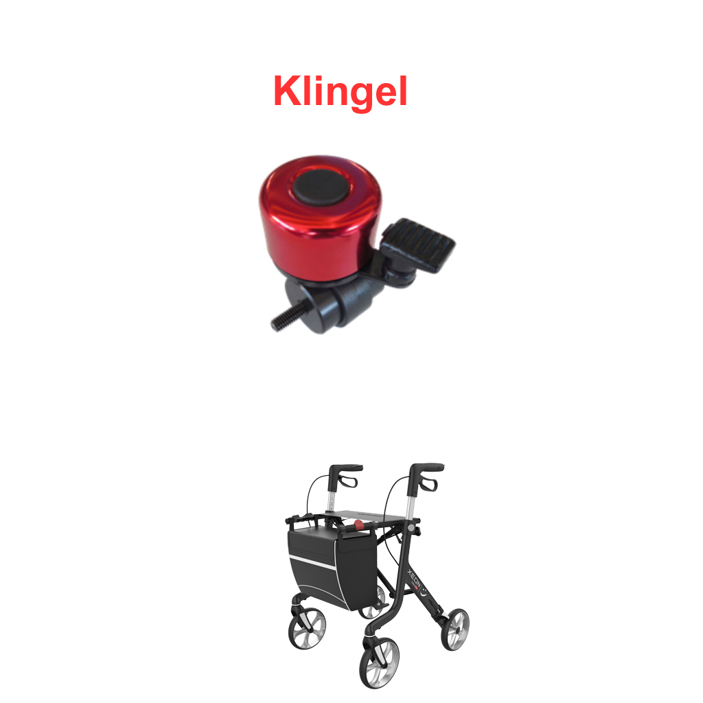 Rollator Klingel in der Farbe Rot- für XEON-Rollator unter Rollator Zubehör