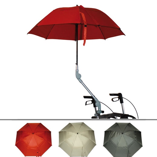 Rollatorschirm farbig (Regen-Sonnenschirm) Rolko- Schirm für fast alle gängigen Rollatoren unter Rolko > Rollator-Schirme