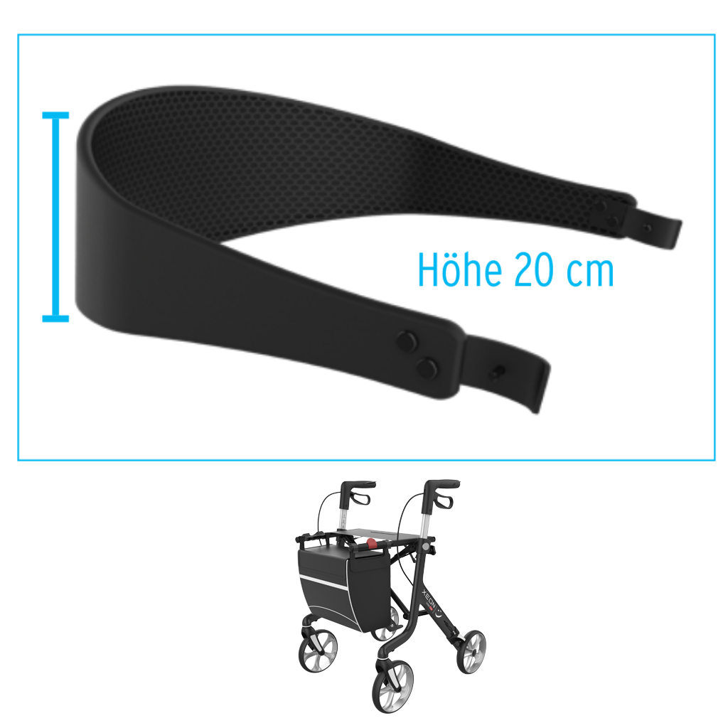 Rckengurt Comfort fr XEON und Athlon Rollator- schwarz- 81cm- Komfort Hhe 20cm unter Rollator Zubehr