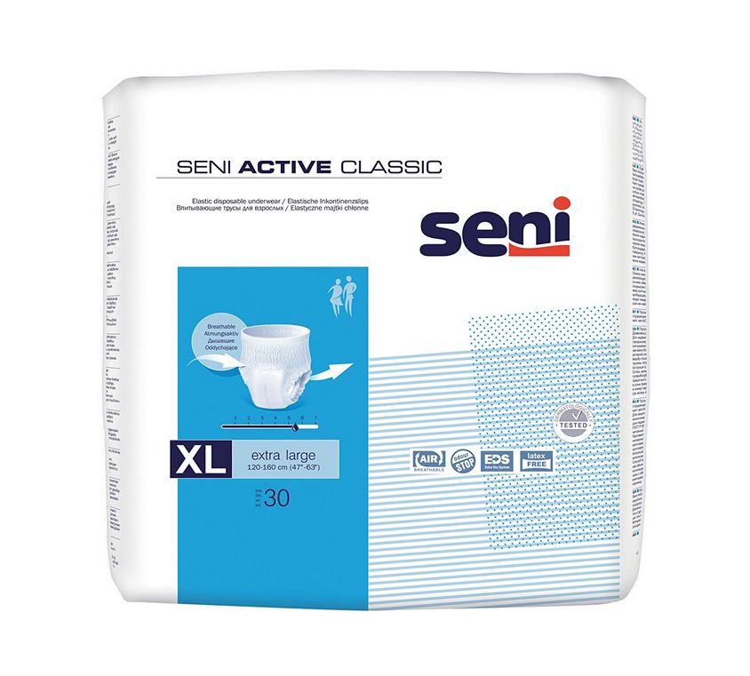 Seni Active Classic Extra Large- atmungsaktive- elastische Inkontinenzslips- Pants- XL (P-30) unter XXL Produkte > Pants > Abo-Artikel