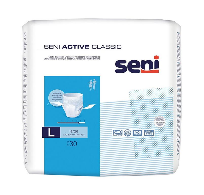 Seni Active Classic Large- atmungsaktive- elastische Inkontinenzslips- Pants- L (P-30) unter Pants > Abo-Artikel