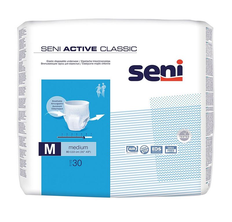 Seni Active Classic Medium- atmungsaktive- elastische Inkontinenzslips- Pants- M (P-30) unter Pants > Abo-Artikel