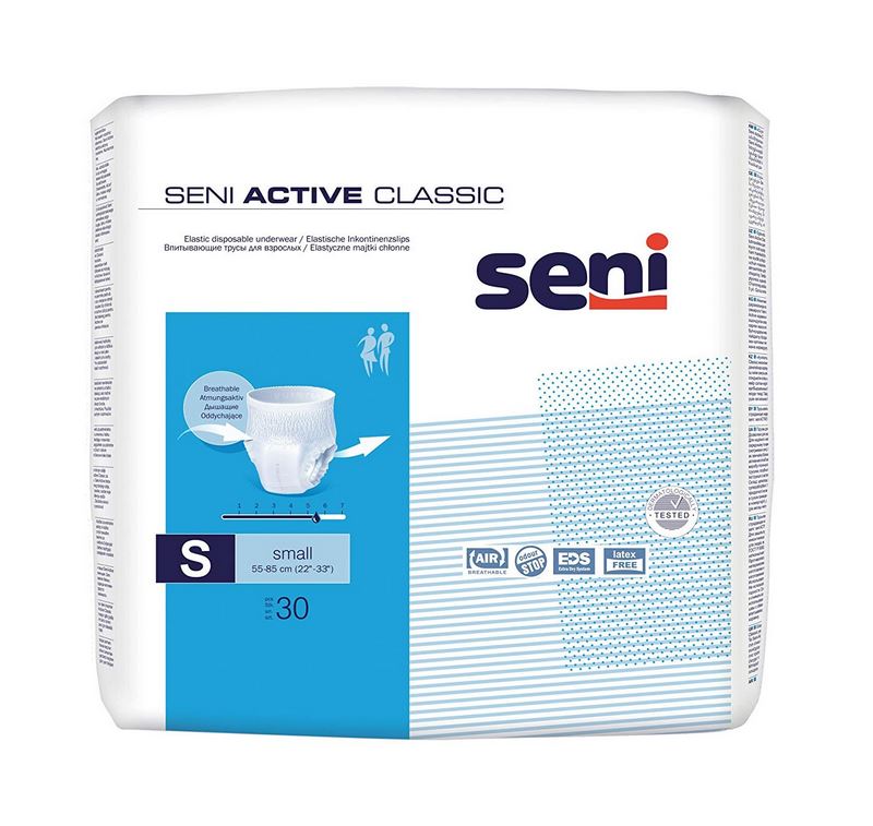 Seni Active Classic Small- atmungsaktive- elastische Inkontinenzslips- Pants- S (P-30)