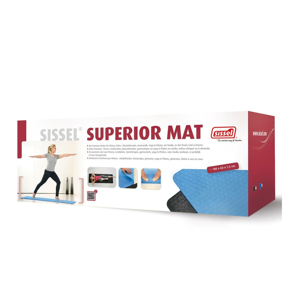 Sissel Superior Mat blau - Die Premium Matte für Fitness- Reha - Physiotherapie- Gymnastik- Yoga und Pilates unter Entspannung & Massage