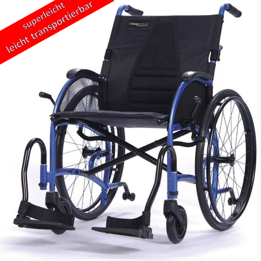 Strongback Rollstuhl- Ultraleichtgewicht nur 11-2 kg- SB 40cm (Small)- Steckachse mit 22 Zoll Rädern- inkl- Kippstützen- bis 135kg unter Leichtgewichtsrollstuhl > Bescomedical