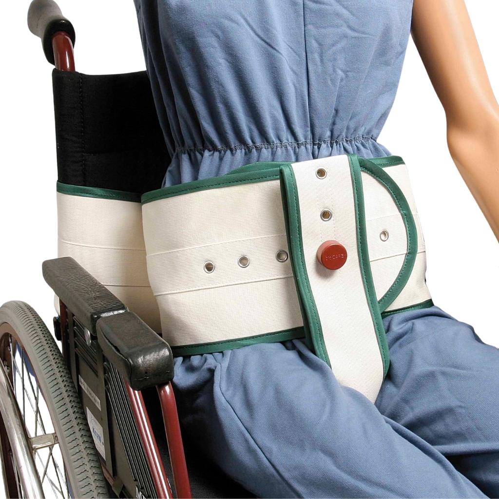 Stuhlfixation mit Sitzhose von Biocare Patientensicherungssystem im Rollstuhl