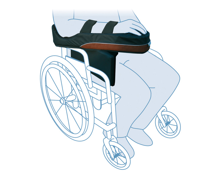 Systam Armsystem in Sitzposition aus viscoelastischem Schaumstoff- Hilfsmittel zur Armlagerung mit Stabilisierungskern unter Rollstuhl Zubehörteile > Systam Lagerungshilfen Shop > Systam