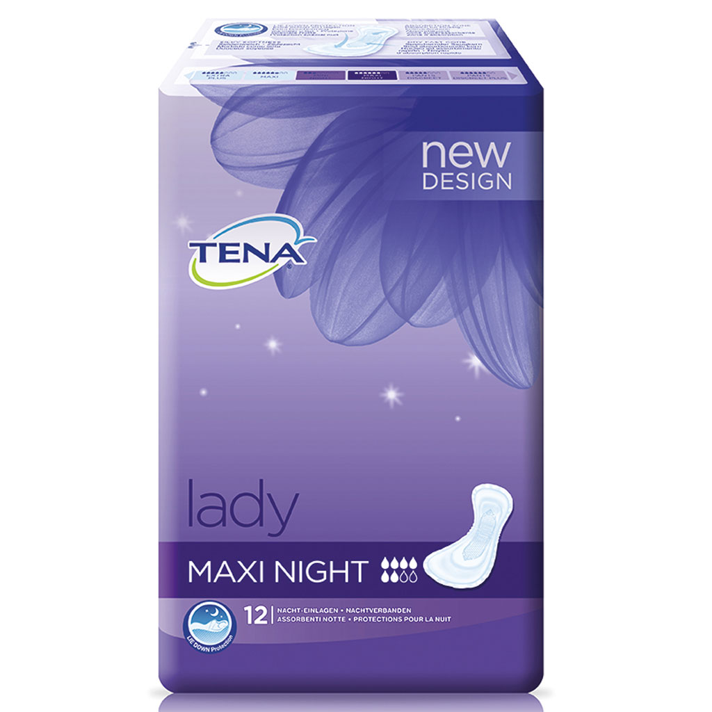 Tena Lady Maxi Night (12 Stück ) bei mittlerer bis stärkerer Blasenschwäche unter Lady Einlagen > Tena Lady > Tena > Abo-Artikel