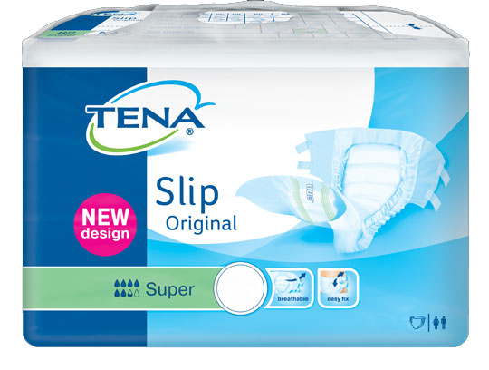 Tena Slip Super L Original (Karton 90 Stück) Windel für mittlere bis schwerste Inkontinenz unter Windelhosen > Tena
