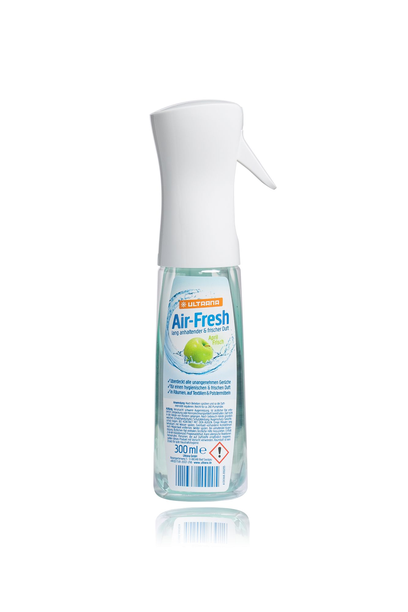 Ultrana Air-Fresh April Frisch Raumduftspray- Textilduftspray- Polstermöbelduftspray 300ml unter Hygiene